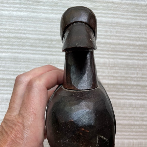 Vintage Asian marked wood carved duck. - Picture 3 of 3